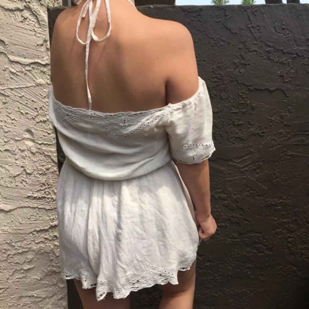 Free People Romance Off-The-Shoulder Romper - Picture 6 of 8